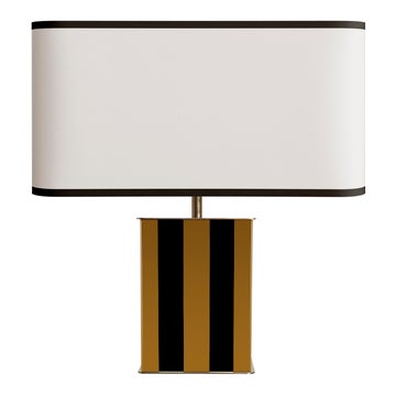 Lampe ÉLYSÉE de RED Edition, Bois laqué noir / moutarde et Laiton