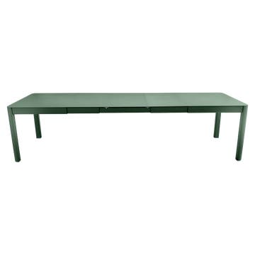 Table à allonges RIBAMBELLE de Fermob, 3 allonges, Vert cèdre Table à allonges RIBAMBELLE de Fermob, 3 allonges, Vert cèdre