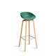 Tabouret AAS32 LOW, H.64, Pieds en chêne vernis naturel, Repose-pieds inox, Teal green 2.0