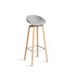 Tabouret AAS32 LOW, H.64, Pieds en chêne vernis naturel, Repose-pieds inox, Concrete grey 2.0