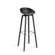 Tabouret AAS32 HIGH, H. assise 75 cm, Pieds en chêne noir, Repose-pieds inox, Coque black 2.0