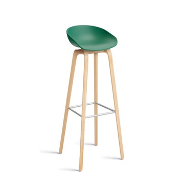 Tabouret AAS32 HIGH de Hay, H.74, Pieds en chêne savonné, Teal green 2.0