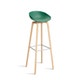 Tabouret AAS32 HIGH, H. assise 75 cm, Pieds en chêne savonné, Coque teal green 2.0