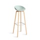 Tabouret AAS32 HIGH, H. assise 75 cm, Pieds en chêne savonné, Coque dusty blue 2.0