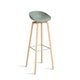 Tabouret AAS32 HIGH de Hay, H.74, Pieds en chêne vernis naturel, Repose-pieds inox, Fall green 2.0