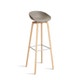 Tabouret AAS32 HIGH, H. assise 75 cm, Pieds en chêne savonné, Coque khaki 2.0