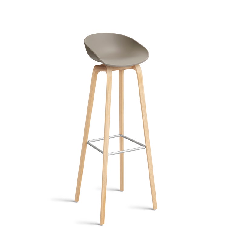 Tabouret AAS32 HIGH de Hay, H.74, Pieds en chêne savonné, Khaki 2.0