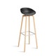 Tabouret AAS32 HIGH, H. assise 75 cm, Pieds en chêne savonné, Coque black 2.0