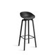 Tabouret AAS32 LOW, H. 64, Pieds en chêne noir, Repose-pieds noir, Black 2.0