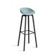 Tabouret AAS32 HIGH, H. assise 75 cm, Pieds en chêne noir, Repose-pieds noir, Coque dusty blue 2.0
