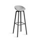 Tabouret AAS32 HIGH, H. assise 75 cm, Pieds en chêne noir, Repose-pieds noir, Coque concrete grey 2.0
