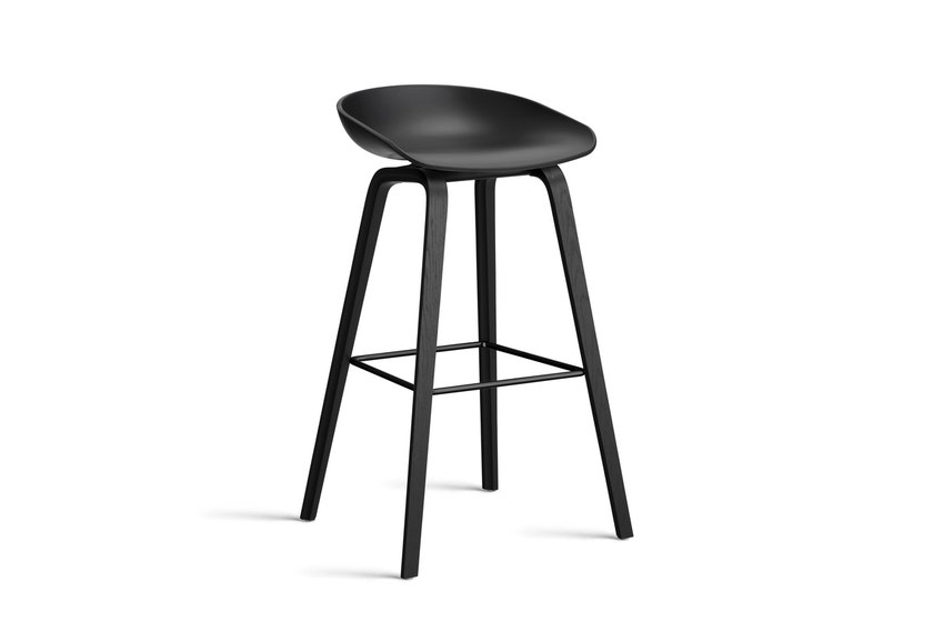 Tabouret AAS32 HIGH de Hay, H.74, Pieds en chêne noir, Repose-pieds noir, Black 2.0 Tabouret AAS32 HIGH de Hay, H.74, Pieds en chêne noir, Repose-pieds noir, Black 2.0