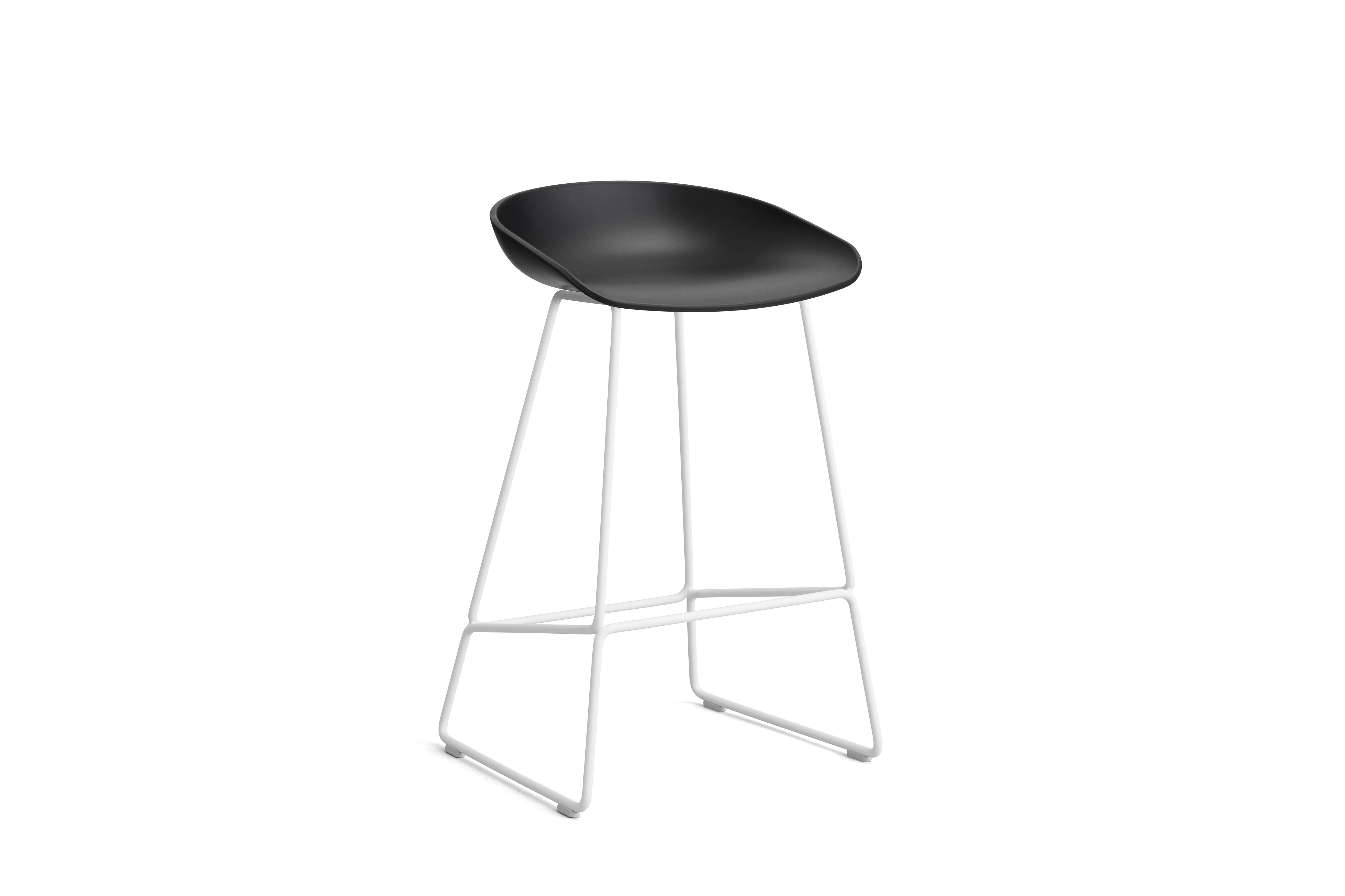 Tabouret AAS38 LOW, H.64, Structure blanche, Black 2.0