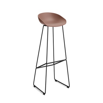 Tabouret de bar AAS38 HIGH de Hay, H.74 cm, Structure noire, Soft brick 2.0