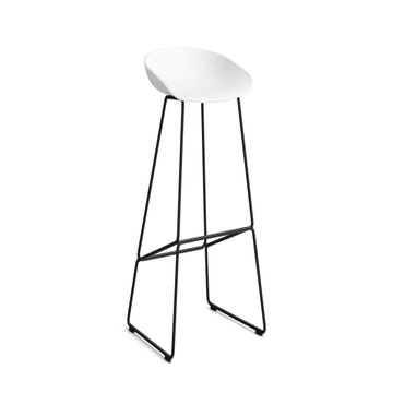 Tabouret de bar AAS38 HIGH de Hay, H.74 cm, Structure noire, White 2.0