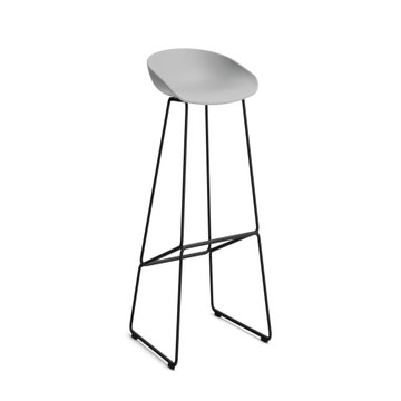 Tabouret de bar AAS38 HIGH de Hay, H.74 cm, Structure noire, Concrete grey 2.0
