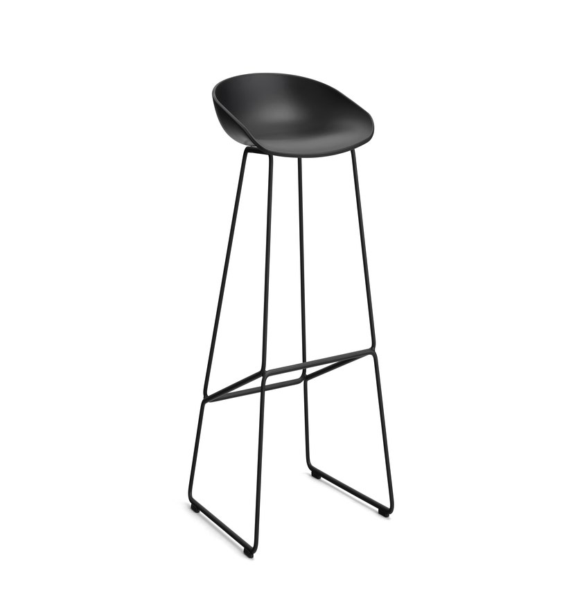 Tabouret de bar AAS38 HIGH de Hay, H.74 cm, Structure noire, Black 2.0