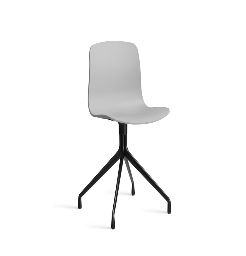 Chaise AAC10 de Hay, Piétement en aluminium teinté noir, Concrete grey 2.0