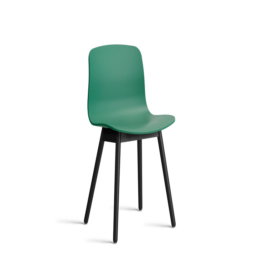 Chaise AAC12 de Hay, Piétement en chêne teinté noir, Teal green 2.0