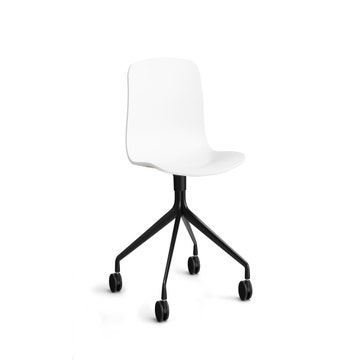Chaise à roulettes AAC14 de Hay, Piétement noir, White 2.0