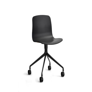 Chaise à roulettes AAC14 de Hay, Piétement noir, Black 2.0
