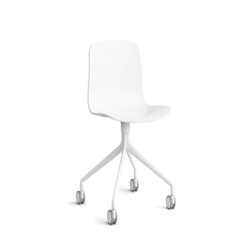 Chaise à roulettes AAC14 de Hay, Piétement aluminium blanc, White 2.0