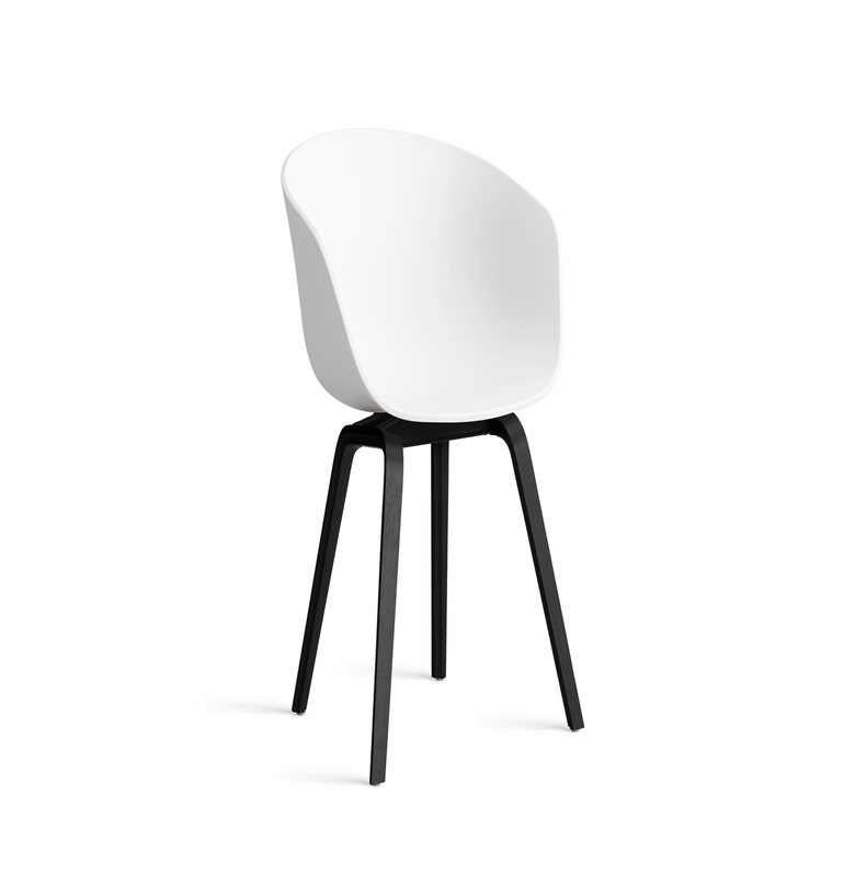 Fauteuil AAC 22 de Hay, Piétement en chêne teinté noir, White 2.0