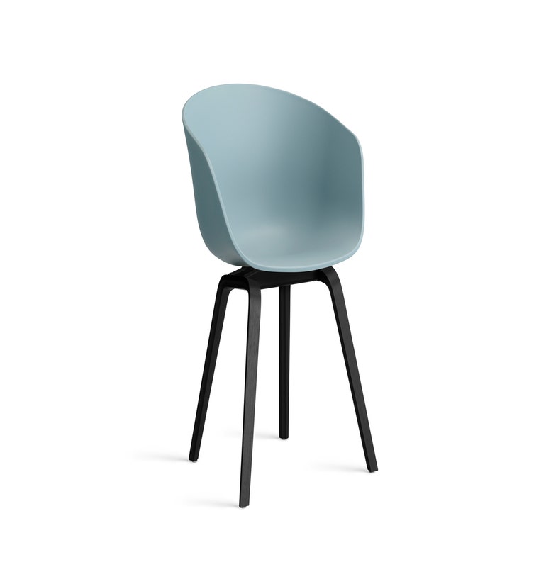 Fauteuil AAC 22 de Hay, Piétement en chêne teinté noir, Dusty blue 2.0