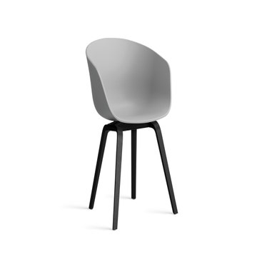 Fauteuil AAC 22 de Hay, Piétement en chêne teinté noir, Concrete grey 2.0