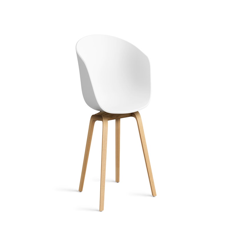 Fauteuil AAC 22 de Hay, Piètement en chêne vernis naturel, White 2.0