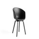 Fauteuil AAC23, Pieds en chêne noir vernis naturel, Sierra SI1001