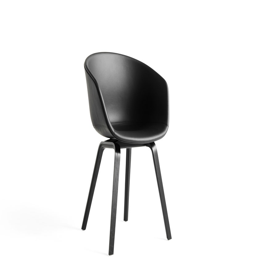 Fauteuil AAC23 de Hay, Pieds en chêne noir vernis naturel, Sierra SI1001
