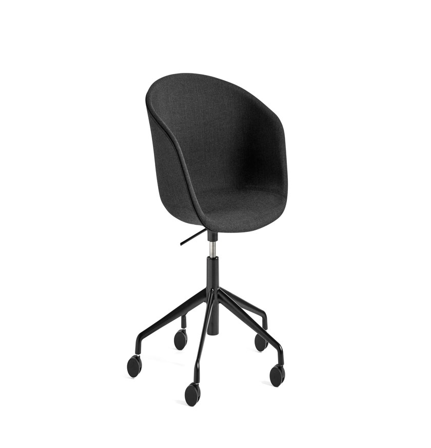 Fauteuil AAC53 de Hay, Piétement en aluminium teinté noir, Remix 183