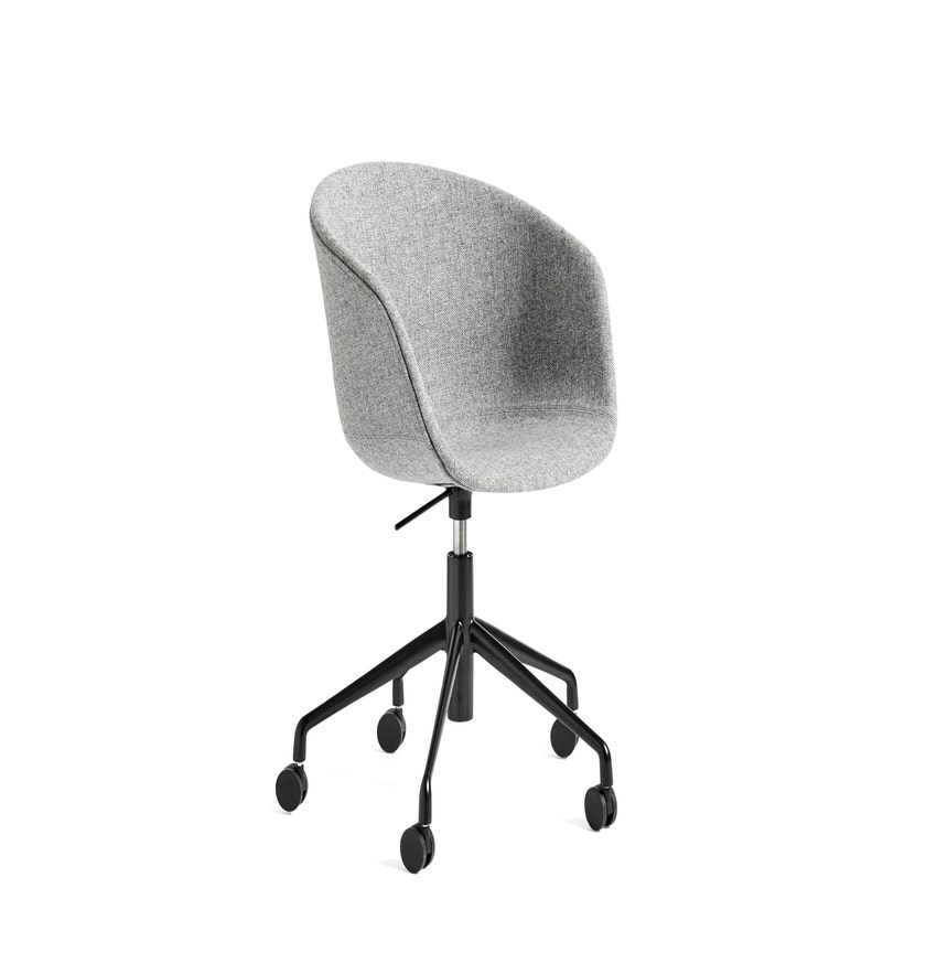 Fauteuil AAC53 de Hay, Piétement en aluminium teinté noir, Hallingdal 130