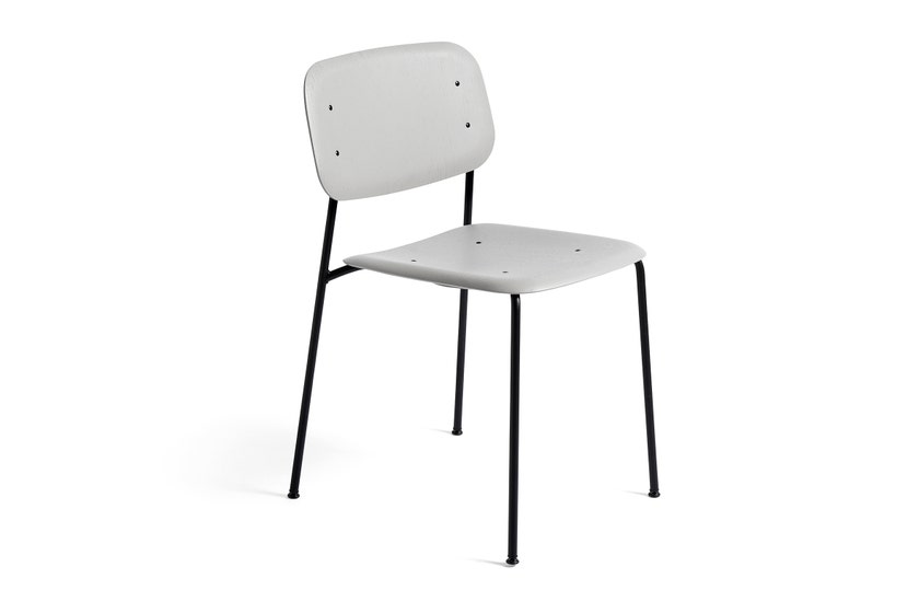 Chaise SOFT EDGE 40 de Hay, Structure noire, Assise soft grey Chaise SOFT EDGE 40 de Hay, Structure noire, Assise soft grey