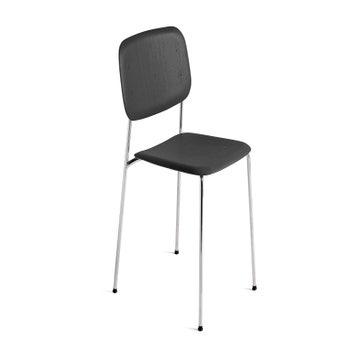 Chaise SOFT EDGE 40 de Hay, Structure chrome, Assise soft black
