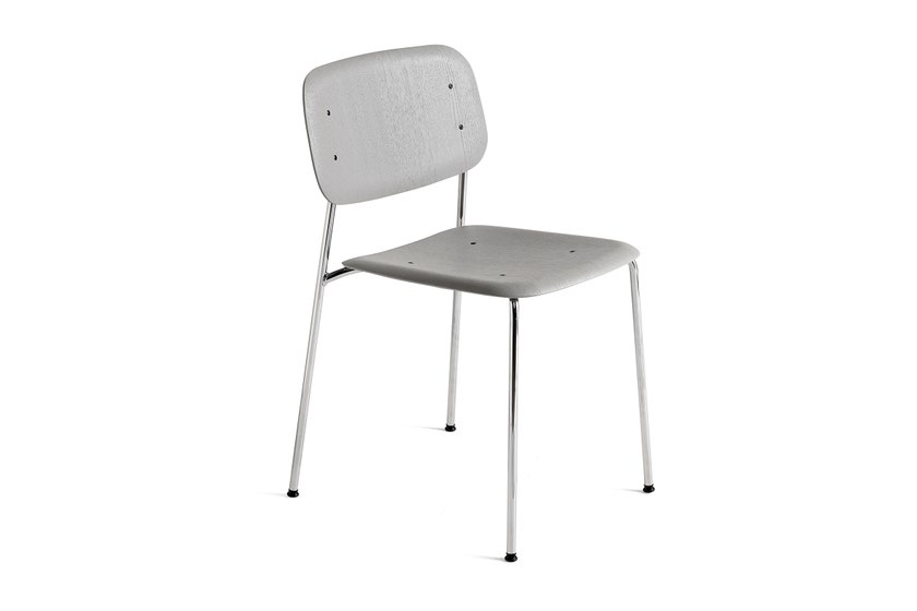 Chaise SOFT EDGE 40 de Hay, Structure chrome, Assise soft grey Chaise SOFT EDGE 40 de Hay, Structure chrome, Assise soft grey