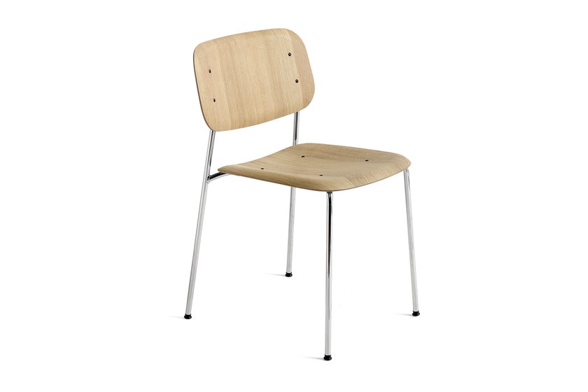 Chaise SOFT EDGE 40 de Hay, Structure chrome, Assise chêne naturel Chaise SOFT EDGE 40 de Hay, Structure chrome, Assise chêne naturel