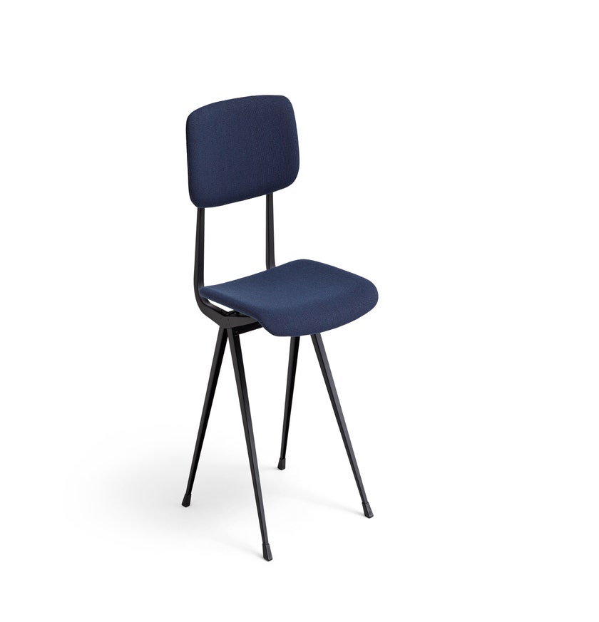 Chaise RESULT de Hay, Structure noire, Tissu Steelcut Trio 796