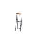 Tabouret CORNET de Hay, H.65, Structure noire, Assise chêne huilé