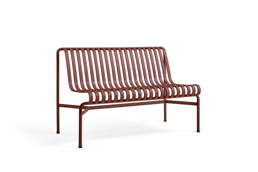 Banc avec dossier PALISSADE de Hay, Sans accoudoir, Iron red Banc avec dossier PALISSADE de Hay, Sans accoudoir, Iron red