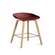 Tabouret AAS32 LOW, H.64, Pieds en chêne vernis naturel, Repose-pieds inox, Brick