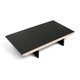 Extension pour table à rallonge CPH30, 50 x 90 cm, Structure chêne laqué noir, Plateau lino noir