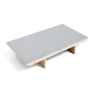 Extension pour table à rallonge CPH30 de Hay, 50 x 90 cm, Structure chêne vernis naturel, Plateau lino gris