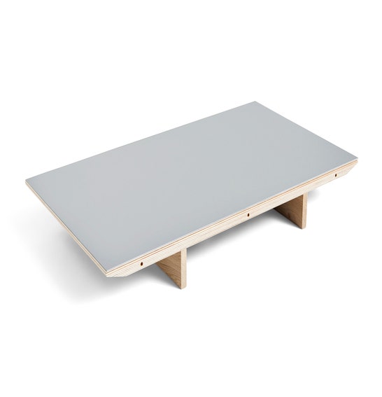 Extension pour table à rallonge CPH30 de Hay, 50 x 90 cm, Structure chêne vernis naturel, Plateau lino gris