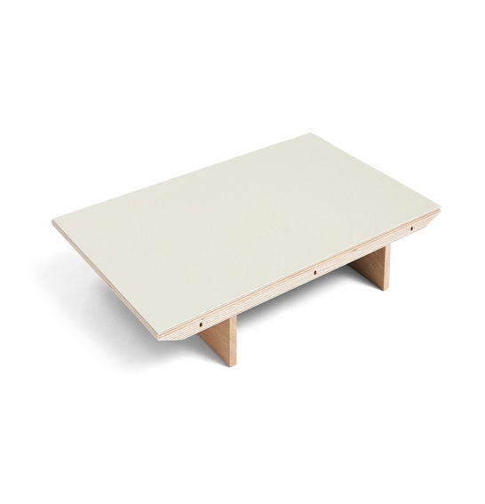 Extension pour table à rallonge CPH30 de Hay, 50 x 90 cm, Structure chêne vernis naturel, Plateau lino blanc cassé