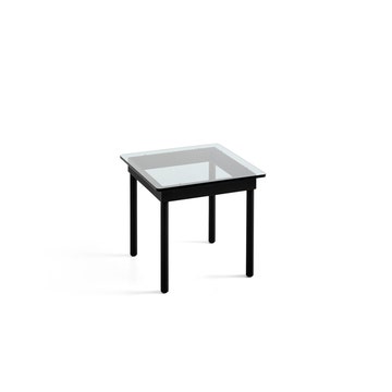 Table basse KOFI de Hay, Verre transparent, 60 x 60 cm, Chêne teinté noir