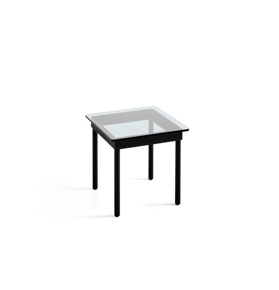 Table basse KOFI de Hay, Verre transparent, 60 x 60 cm, Chêne teinté noir