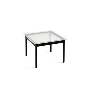 Table basse KOFI de Hay, Verre rainuré, 80 x 80 cm, Chêne teinté noir
