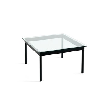 Table basse KOFI de Hay, Verre transparent, 100 x 100 cm, Chêne teinté noir